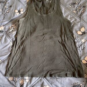 Aerie Sage Green Ribbed Tank Top
